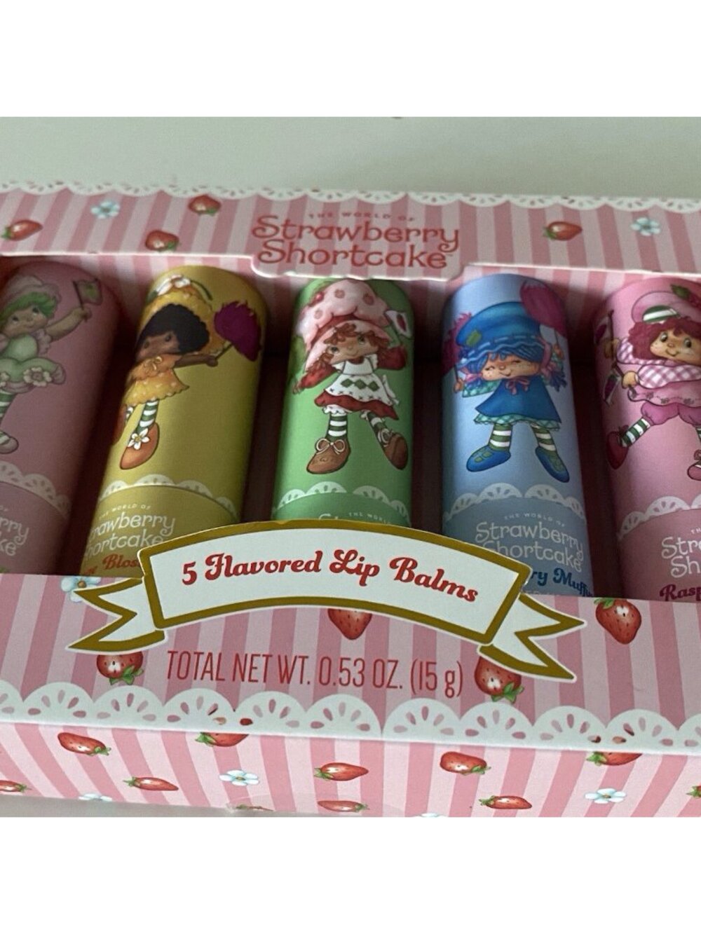 Set Of 5 Strawberry Shortcake Scented Flavored Lip Balms Taste Beauty NEW‎ - Picture 9 of 11